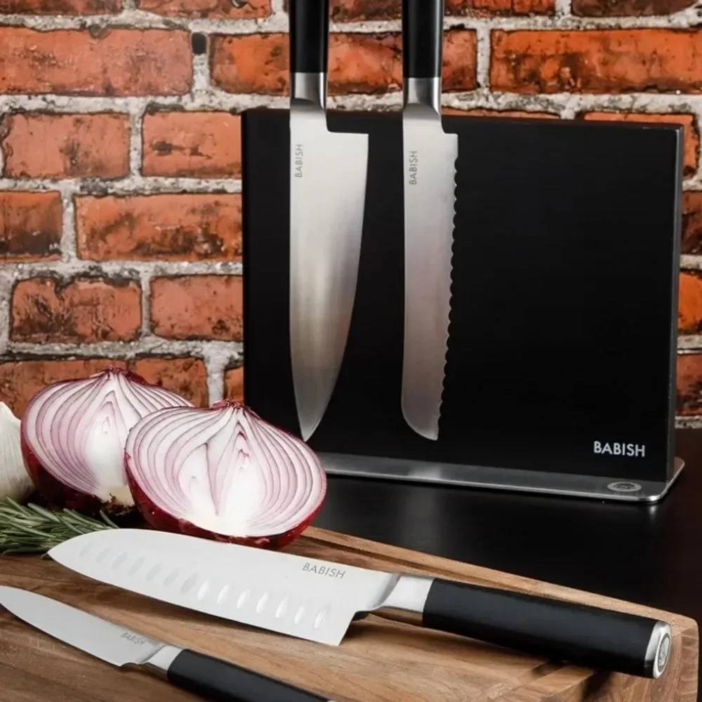 Babish 5-Piece Stainless Steel Cutlery Set w/Magnetic Knife Block